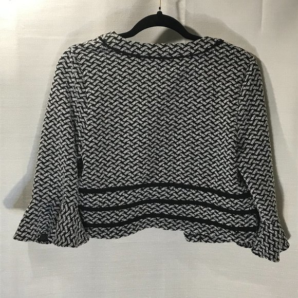 PERCEPTION NEW YORK BLACK‎ & WHITE SWEATER BLAZER - Picture 4 of 4